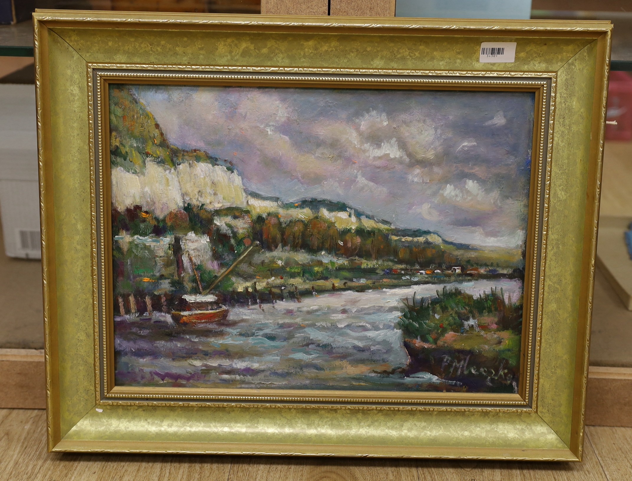 Peter Mleczko, oil on board, 'River Ouse and Cliffe, Lewes', signed, 30 x 39cm